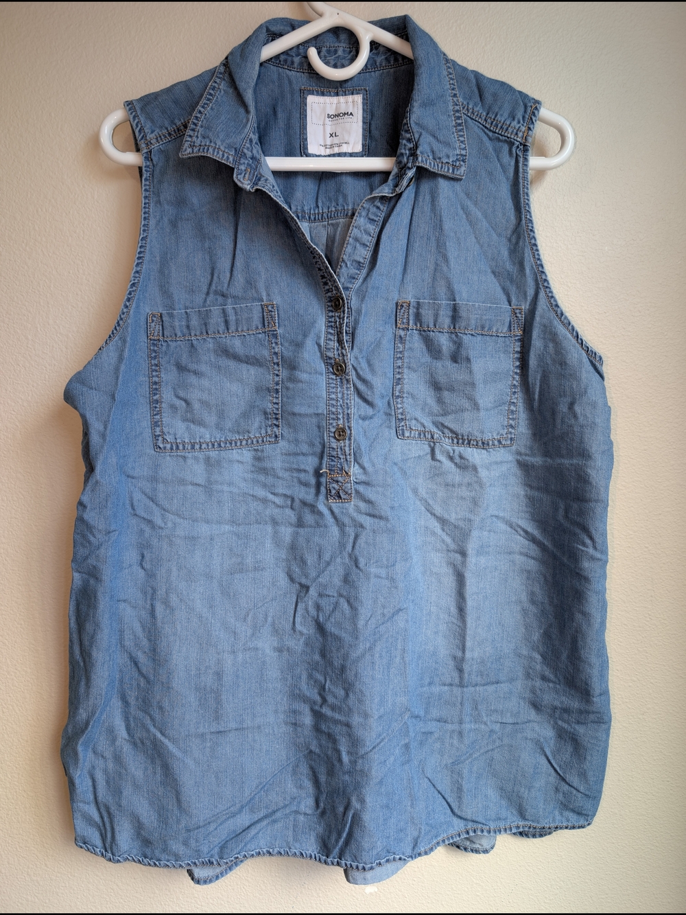 Sonoma Light Blue Denim Chambray Shirt  Women's Size XL